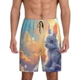 thumbnail image 3 of Lsque Sunshine Colorful Cloud Rabbit Mens Sleep Pajama Shorts,Short Pajama Pants, Cotton Ultra-Soft Knit-Large, 3 of 9
