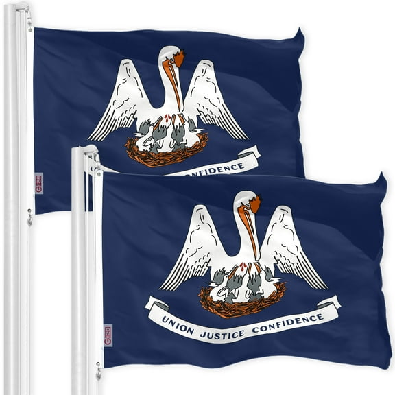 Louisiana LA State Flag 3x5FT 2-Pack 150D Printed Polyester By G128
