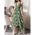 thumbnail image 7 of Women Floral Print Backless Sexy Beach Bohemian Maxi Dress Lady High-Low Tassel Strapless Vacation Boho Dress, 7 of 7