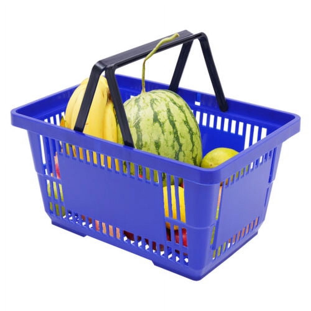 12x Shopping Baskets With Handles Retail Store Supermarket Baskets Stackable