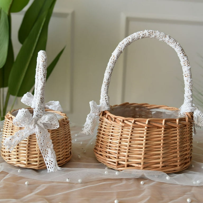 Square Wood and Wire Basket with Rope Handles - Small 7in