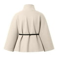 thumbnail image 5 of Fgnfyis Women's Winter Elegant Wool Blend Wrap Coat with Waist Tie for Fashionable Outerwear Khaki M, 5 of 8