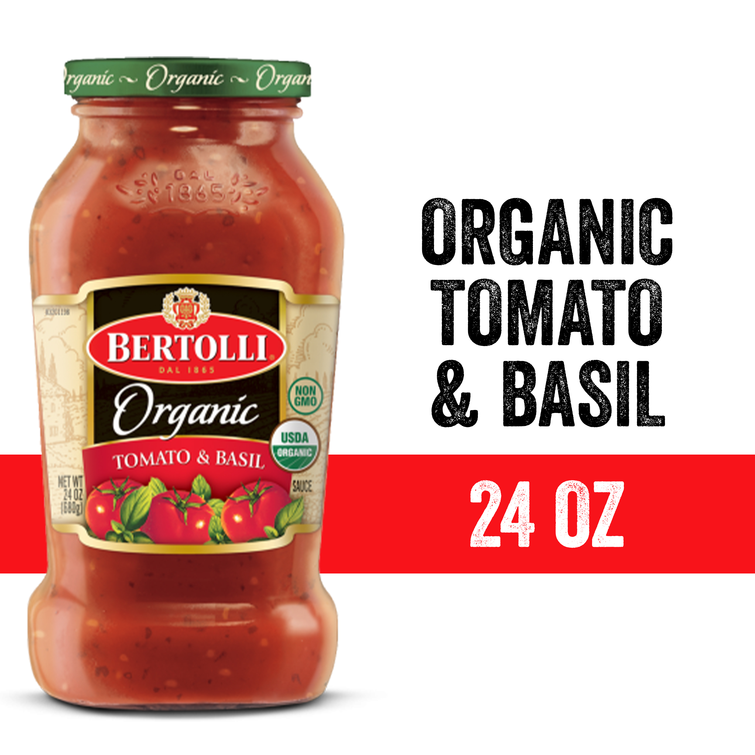 Bertolli Organic Tomato and Basil Sauce, Authentic Tuscan Style Organic