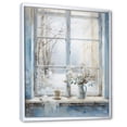 thumbnail image 2 of Designart "Minimalist Charm of Floral Windows in Blue and White IV" Farm Framed Wall Art - Country White Farm Windows Entryway Framed Wall Art, 2 of 6
