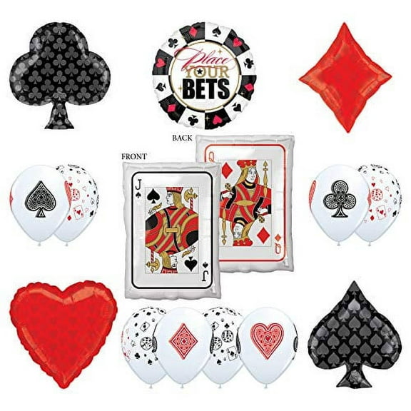 Mayflower Products Casino Night Party Supplies 14pc Queen Jack Place Your Bet Balloon Bouquet Decorations