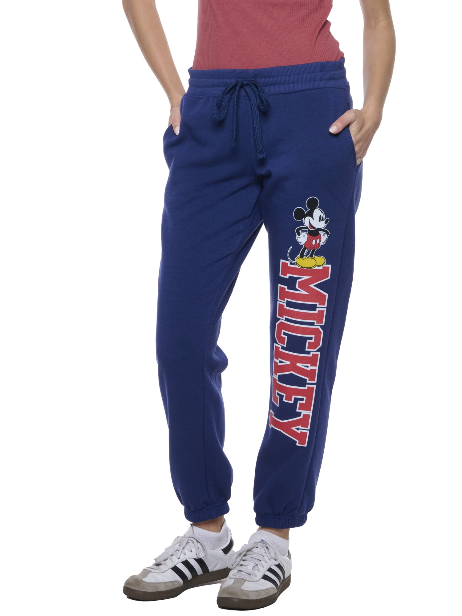 Womens Disney Mickey Mouse Jogger Pants Lounge Wear Pockets