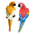 thumbnail image 3 of Vsenkes 2 Pieces Parrot Figurines Tree Ornaments Tree Decor Weatherproof Animal Lifelike Yellow Red, 3 of 9