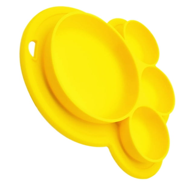 Toystoory de cena para niños, alimentación de silicona, frutas, dividido, cuenco, forma de pata, vajilla de alimentación, juguete para Mostrada Amarillo Toystoory HA003350-06