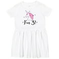thumbnail image 3 of Inktastic Third Birthday Cute Unicorn Girls Toddler Dress, 3 of 5