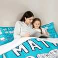 thumbnail image 5 of jejeloiu Math Theme Full Size Comforter Sets,Mathematics Equation Geometric Bedding Comforter Set,Blue White Bedding Sets For Boys Girls,Microfiber Bedroom Decor,3pcs, 5 of 8
