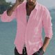 thumbnail image 1 of Camisa de lino para hombre Camisa de botones para hombre de alta calidad, ligera y transpirable Camisa de lino y algodón para hombre Color sólido, 1 of 6