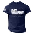 thumbnail image 2 of Icvfdpl Mens Independence Day Flag Casual Soft And Comfortable Small Printed Cotton T Shirt With Rund Neck And Short Sleeves, 2 of 5