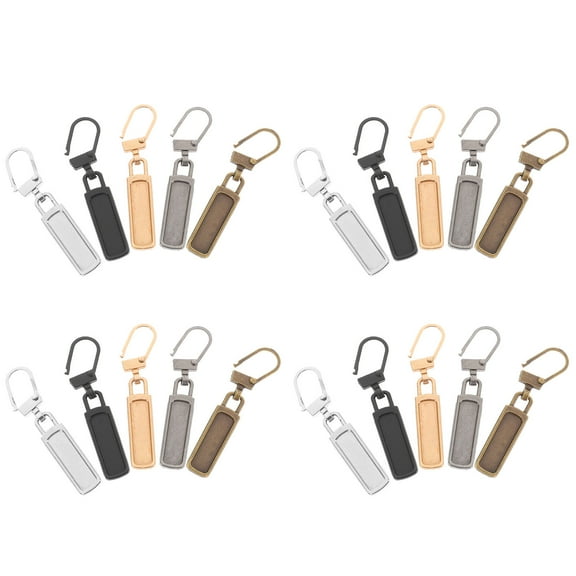 HEMOTON 20pcs Zipper Pulls for Backpacks Bags Purses Luggage Made of Metal Assorted Color
