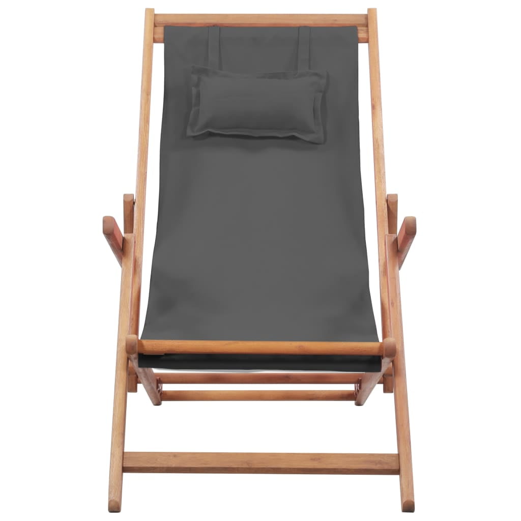 Kepooman Outdoor Patio Fabric & Wooden Frame Folding Chair for Garden Beach, Grey Kepooman Outdoor Patio Fabric & Wooden Frame Folding Chair for Garden Beach, Grey
