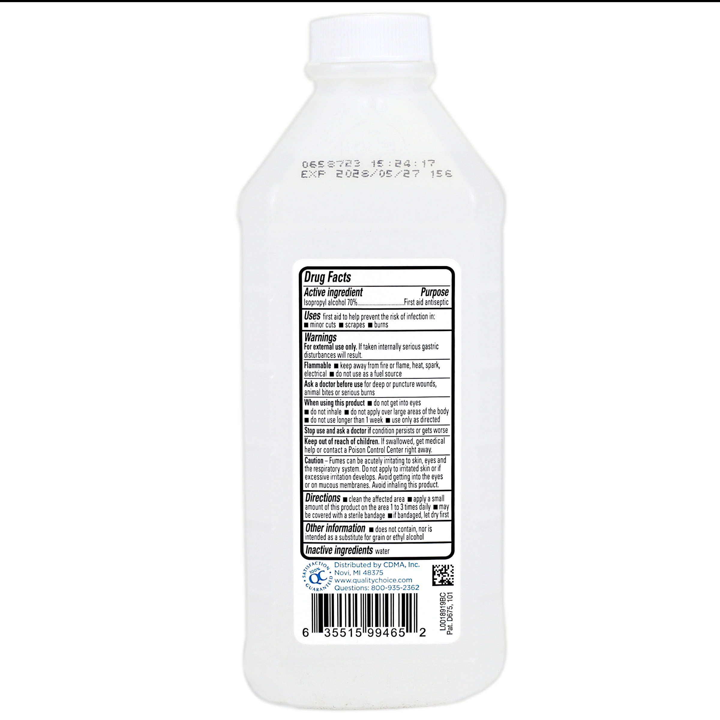Quality Choice 70% Isopropyl Alcohol First Aid Antiseptic, 16 FL OZ - 4 Pack