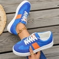 thumbnail image 5 of HTHLVMD Retro Style Tennis Shoes, Platform Sole Trainers, Colorful Suede Sneakers, Platform Sneakers for Women Comfortable Fashion Retro Sneakers Casual Non-Slip Tennis Walking Shoes, Blue 6, 5 of 6