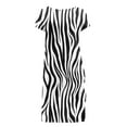 thumbnail image 4 of up to 60% off Gifts Usmixi Formal Dresses for Women Night Party Club Sexy Drawstring Slit Bodycon Dress Crewneck Short Sleeve Striped Print 2023 Summer Midi Dresses White xxxl Clothes, 4 of 4