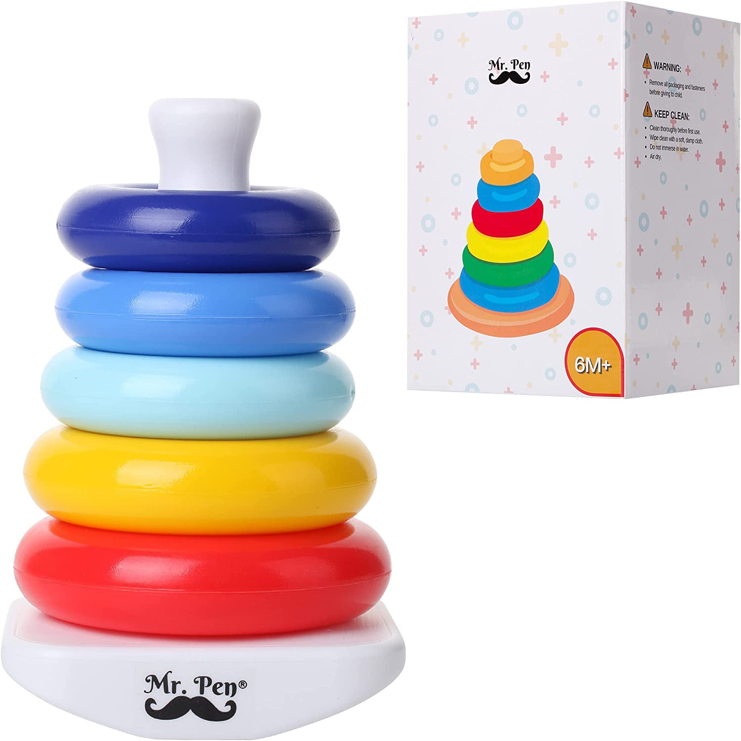 Kids Educational Colourful Ring Cup Stacker & Shape Sorter Unicorn Toy Gift Set 