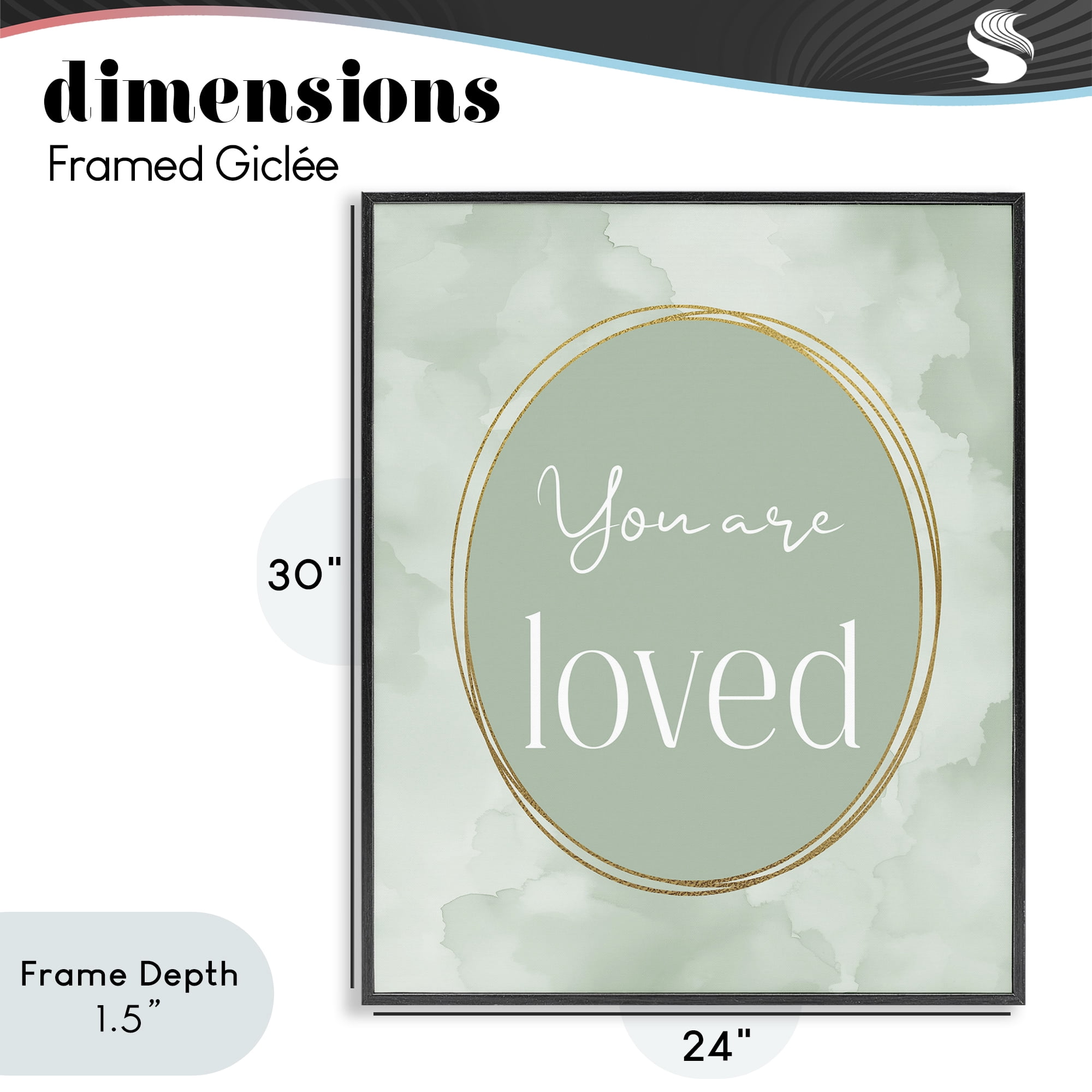 Stupell Industries Green Golden Affirmation Black Framed Giclee Art, design by Christine Simpson Art
