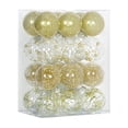 thumbnail image 2 of 24Pcs Gold Christmas Ball Ornaments, Shatterproof Clear & Glitter Gold Xmas Baubles, Christmas Tree Hanging Decorations for Wedding Holiday Party Home Decor, 2 of 6