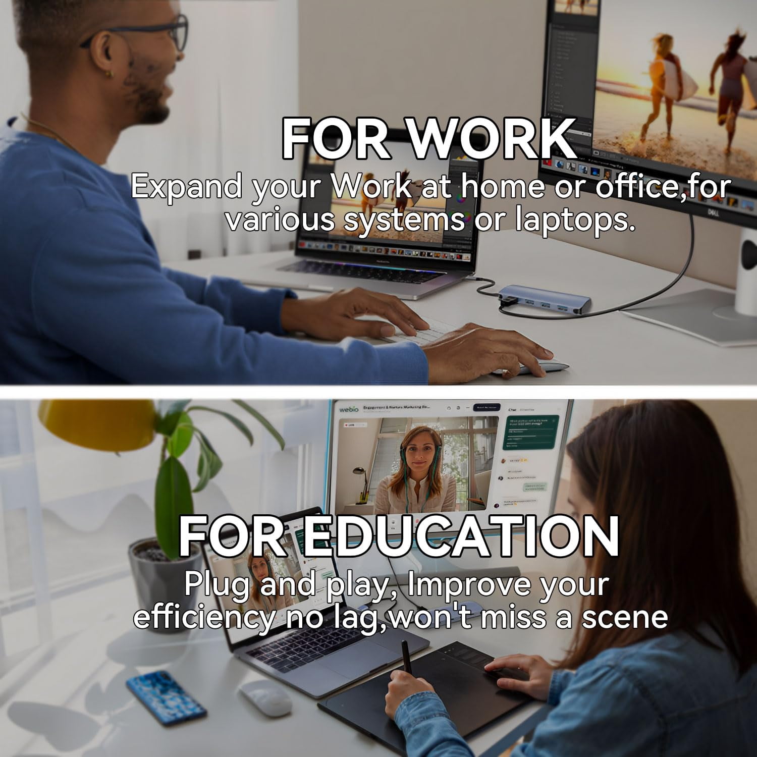USB C to USB Hub 8-in-1 with 4K@60Hz HDMI, 3 USB-C 3.2 Gen2 10Gbps, 3 USB A 3.2 10Gbps Ports,100W Power Delivery with 10Gbps Data, USB-C Hub Multiport Adapter for MacBook Pro and More Type C Devices