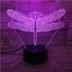 thumbnail image 1 of Lámpara de mesa con luz nocturna Dragonfly 3D LED para dormitorio infantil, 1 of 2