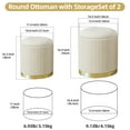 thumbnail image 2 of Caroeas 2 Pack Round Ottoman with Storage, Upholstered Velvet Storage Ottoman with Gold Trim, Vanity Stool for Makeup, Ottoman Foot Rest for Living Room, Bedroom, Beige, 2 of 7
