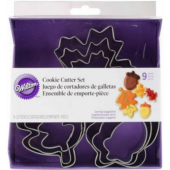 Wilton Leaves and Acorns 9-Piece Aluminum Cookie Cutter Set - NEW