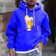 thumbnail image 1 of Sudadera con capucha para hombre, estilo casual, con cuello redondo, estampado, manga larga, blusa de poliéster, 1 of 5