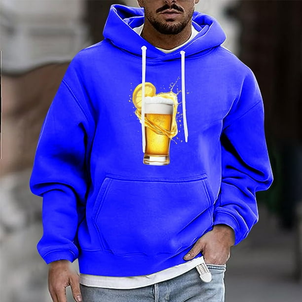 Sudadera con capucha para hombre, estilo casual, con cuello redondo, estampado, manga larga, blusa de poliéster