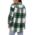 thumbnail image 4 of Womens Loose Fit Plaid Flannel Shirts Casual Long Sleeve Button Down Jacket Outerwear Vintage Grid Coat Tops, 4 of 4