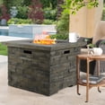 thumbnail image 3 of Table de Foyer au Propane Carrée pour Extérieur avec Surface en Pierre, 40,000 BTU, Gris Pierre, Parfait pour Rassemblements de Patio et Incendies dans le Jardin, 3 of 5