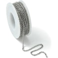 thumbnail image 4 of Cadena de cable de acero inoxidable 304 de 10 m (32,8 pies), extensor soldado, eslabones ovalados planos, color acero inoxidable, para manualidades., 4 of 4