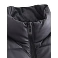 thumbnail image 6 of Sedceaty Women Sleeveless Puffer Vest Warm Lightweight PU Leather Zipper Jacket Autumn Winter Outerwear, 6 of 9