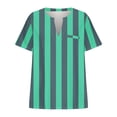 thumbnail image 3 of Plus Size Tops for Women Short Sleeve V Neck Shirts Solid Color Basic Tees Loose Summer Pullover Tops Dressy Casual Tee Shirts Trendy Spring Summer Tunic Tops,Plus Size Lace Blouse Green,L, 3 of 5