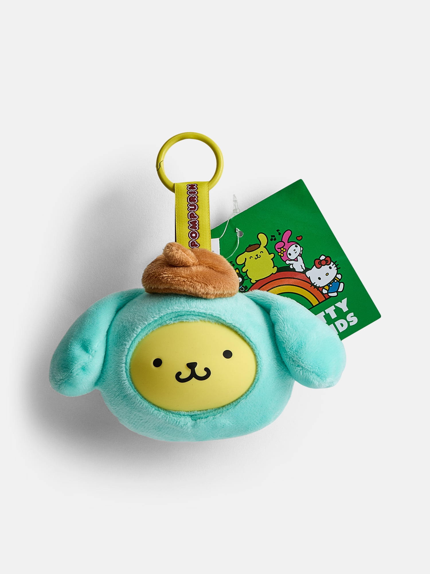 Hello Kitty and Friends Girls' Pompompurin Plush Bag Charm, Green