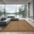 thumbnail image 2 of ODIKA 8'x10' Washable Area Rug Warm Beige Elegance with Floral Medallion Design Intricate Leaf and Blossom for Living Room, Under Sectional, Family , Durable, Non-Slip, 2 of 7