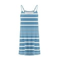 thumbnail image 3 of Juslio Dresses for Girls Knee Length Sleeveless Pockets Casual Summer Beach A-line Blue Halter Dress, 3 of 5