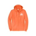 thumbnail image 1 of Gravity Outdoor Co. Zip-Up Hoodie - Neon Orange - White Logo - Large, 1 of 2