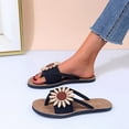 thumbnail image 4 of Women's Boho Flip Flops Sunflower Clip Toe Slides Sandals Fashion Summer Casual Bohemian Slip On Beach Slippers, 4 of 5