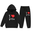 thumbnail image 3 of WOYY Toddler Girls Tracksuit Casual Letter Print Hoodie Jogger Pants Set, Sizes 2-3T, 3 of 3