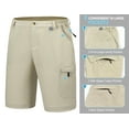 thumbnail image 4 of Mapamyumco Men's Hiking Cargo Shorts Quick Dry Outdoor Stretch Lightweight Shorts with Multi Pocket for Fishing Travel Casual UPF 50 Khaki S, 4 of 7