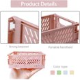 thumbnail image 4 of czcpp-4 Pack Mini [15cm L x 10cm W x 5.7cm H] Plastic Baskets for Shelf Storage Organizing, Durable and Reliable Folding Storage Crate, Ideal for Home Kitchen Classroom(Pink,4pcs).CA, 4 of 4