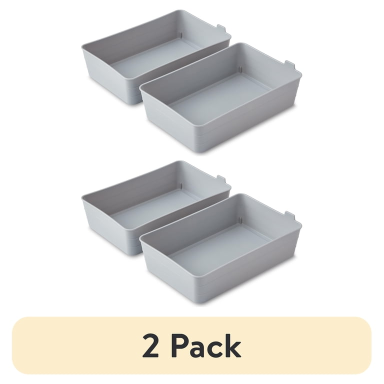 Mainstays 2-Pack Flexible Drawer Storage Organizer Bins, Gray photo 1