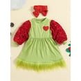 thumbnail image 2 of TheFound Robe Décontractée de Noël pour Filles, Coupe Trapèze, Manches Longues, Ourlet en Peluche, Robe Patchwork à Paillettes avec Bandeau, 2 of 9