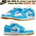 thumbnail image 2 of Ni - ke Size 7.5 - Air Jordan 1 Low Dark Powder Blue Gum W, 2 of 5