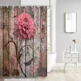 thumbnail image 3 of Farmhouse Flower Floral Shower Curtain, Rustic Pink Dahlia Shower Curtain Set, Country Pink Wild Garden Plant Waterproof Fabric Shower Curtain with Hooks, Surreal Bathroom Curtain, 36X72inch, 3 of 5