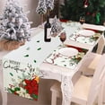 thumbnail image 5 of Merry Christmas Winter Table Runner, 13x72 inch Red Floral Holly Berry Vintage Xmas Seasonal Holiday Kitchen Dining Table Runners for Home Indoor Mantel Party Farmhouse Decoration, 5 of 7