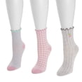 thumbnail image 3 of MUK LUKS Women's 3 Pack Texture Embroidery Crew Sock, 3 of 3