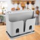 thumbnail image 5 of Soporte multiusos para cuchillos de cocina y solución de almacenamiento Práctico organizador de cuchillos de plástico gris, 5 of 8